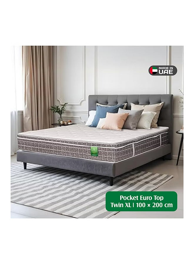 EASELIVING Pocket Euro Top Mattress - W 100 x L 200 x D 28 cm | Medium Firm Bed with Plush Comfort | Motion Isolation and Foam Encased Edge Support | Breathable Knit Fabric - Image 1