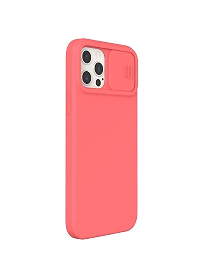 Nillkin Camshield Silky Magnetic Silicone Back Case For Apple Iphone 12 Pro Max, Peach Pink - Image 2