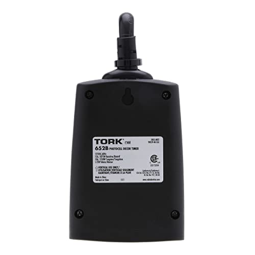 NSI تايمر ميكانيكي خارجي ثقيل من NSi Industries TORK 652B يعمل بجهد 15 أمبير مع مستشعر ضوئي/مفعل بالضوء مع سلك بطول 6.5 بوصة - متوافق مع المصابيح المتوهجة/المضغوطة الفلورية/LED - مثالي لتزيين عيد الهالوين - Image 4