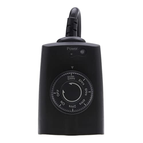 NSI تايمر ميكانيكي خارجي ثقيل من NSi Industries TORK 652B يعمل بجهد 15 أمبير مع مستشعر ضوئي/مفعل بالضوء مع سلك بطول 6.5 بوصة - متوافق مع المصابيح المتوهجة/المضغوطة الفلورية/LED - مثالي لتزيين عيد الهالوين - Image 1