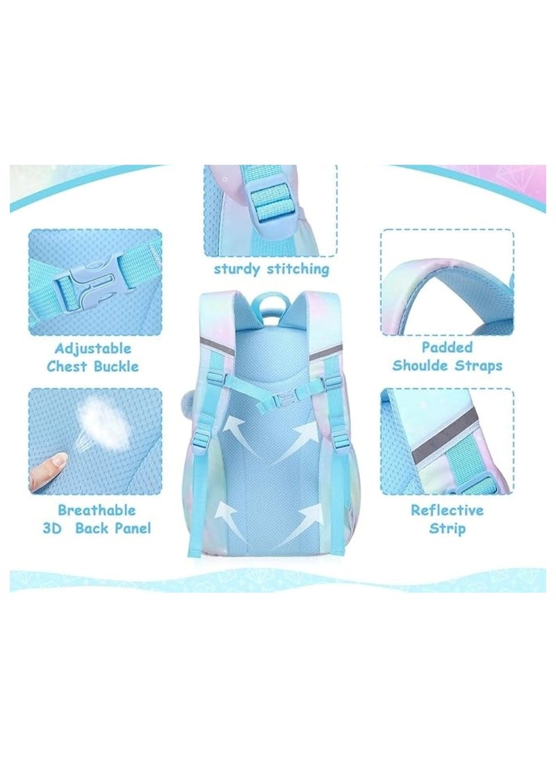 هويتك حقيبة ظهر مدرسية للأطفال باللون الأزرق والوردي - Image 3