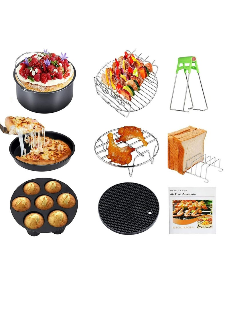 Loquat 8pcs 7 Inch Air Fryer Accessories Set Deluxe Deep Fryer Accessories Compatible for 3.5QT-5.2QT Air Fryer and Oven - Image 1