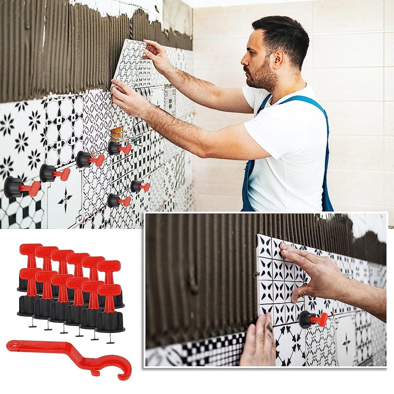 HELLARO 50 PCS Tile Leveling System Kit，Reusable Tile Leveler Needle Thickness 1.5MM，Suitable for 3-17MM Tile Tools（Multicolor） - Image 4