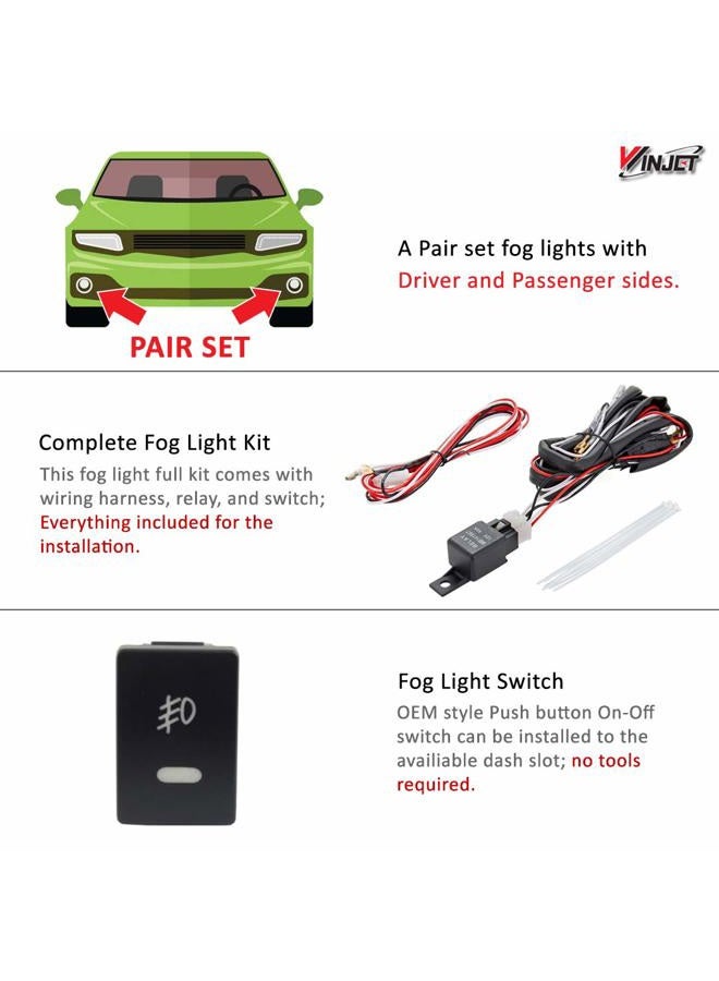 Winjet Compatible with [2007 2008 2009 2010 2011 2012 2013 Toyota Tundra] Driving Fog Lights + Switch + Wiring Kit, clear lens (WJ30-0328-09) - Image 5