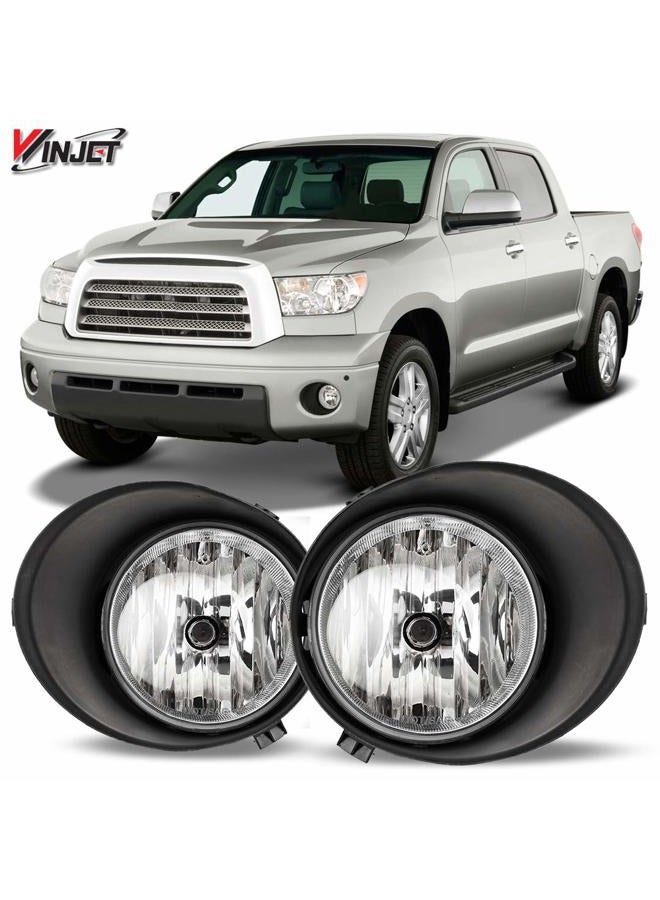 Winjet Compatible with [2007 2008 2009 2010 2011 2012 2013 Toyota Tundra] Driving Fog Lights + Switch + Wiring Kit, clear lens (WJ30-0328-09) - Image 1