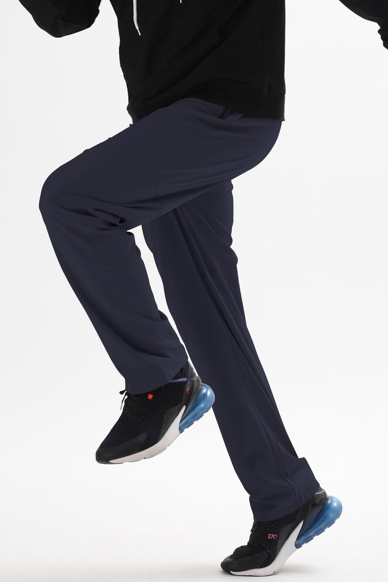 AIRIKE Sweat Pants for Men Casual Athletic Polyester Quick Dry Lightweight Water Resiatant Running Sports Gym Pants with Pockets Darkblue - Image 2