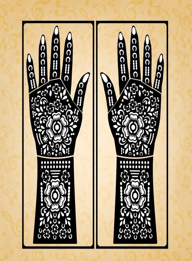 Ivana's Full Hand Traditional Theme Bridal Mehndi Stencil Sticker with Intricate Artwork Easy to Use with Instant Beautiful Design | DES-1017 - Image 2