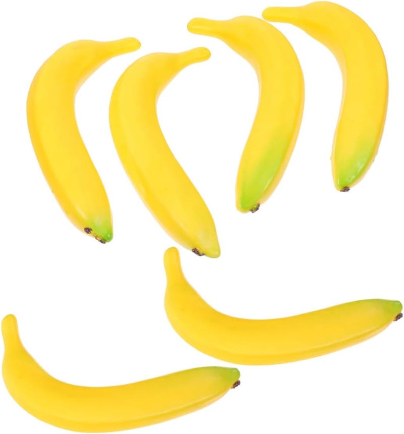 Beavorty Realistic Artificial Banana Decor 6pcs Fake Fruit Model for Kitchen and Home Decoration Photo Props Outdoor Display - Image 1