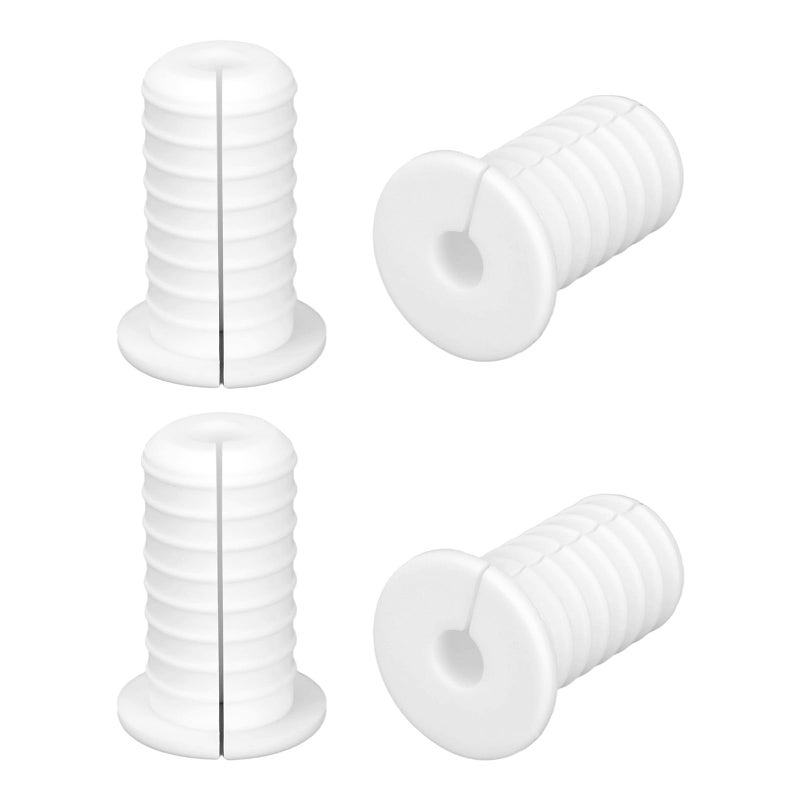 lasuroa 4pcs 3/4 Inch Cable Grommets for Starlink, Anti-Slip Cable Routing Kit Split Wall Hole Pass Through Bushing Grommet for Ethernet/TV Wires Waterproof Cord Protection Accessories Part(19mm Dia, White) - Image 1