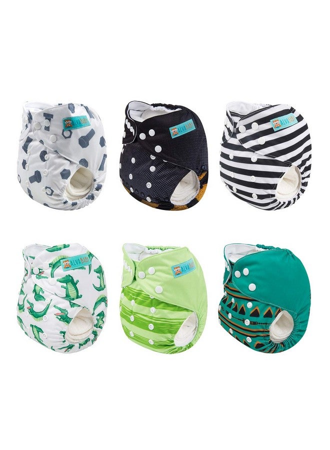 ALVA Baby 6 Pack With 12 Inserts Baby Diaper Pocket Cloth Diapers Reusable Washable Adjustable For Baby Boys And Girls 6Dm35 - Image 2