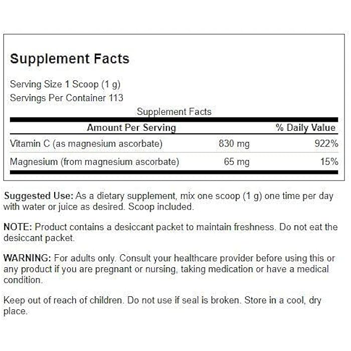 Swanson BUFFERED C MAG ASCORBATE UNFL 4OZ - Image 2