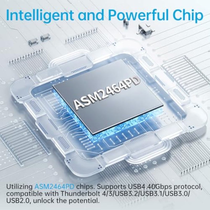 حاوية SSK 40 جيجابت في الثانية M.2 NVMe SSD، علبة USB 4 NVMe USB C لـ Thunderbolt 3/4، حاوية خارجية M2 تدعم 2280/2260/2242/2230 SSD، مفتاح M مع مؤشر LED، ألومنيوم - Image 4
