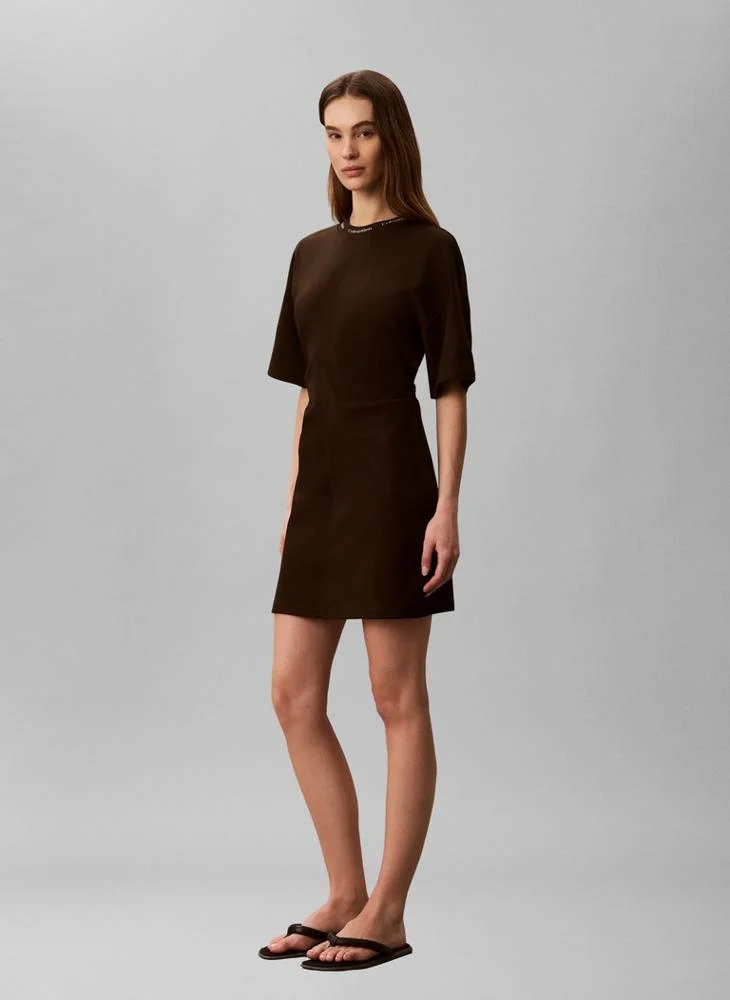 Calvin Klein Jeans  Milano Jersey Draped T-shirt Dress for Women | Best Price UAE