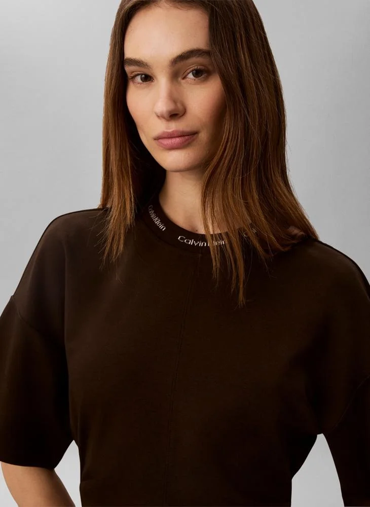 Calvin Klein Jeans  Milano Jersey Draped T-shirt Dress for Women | Best Price UAE