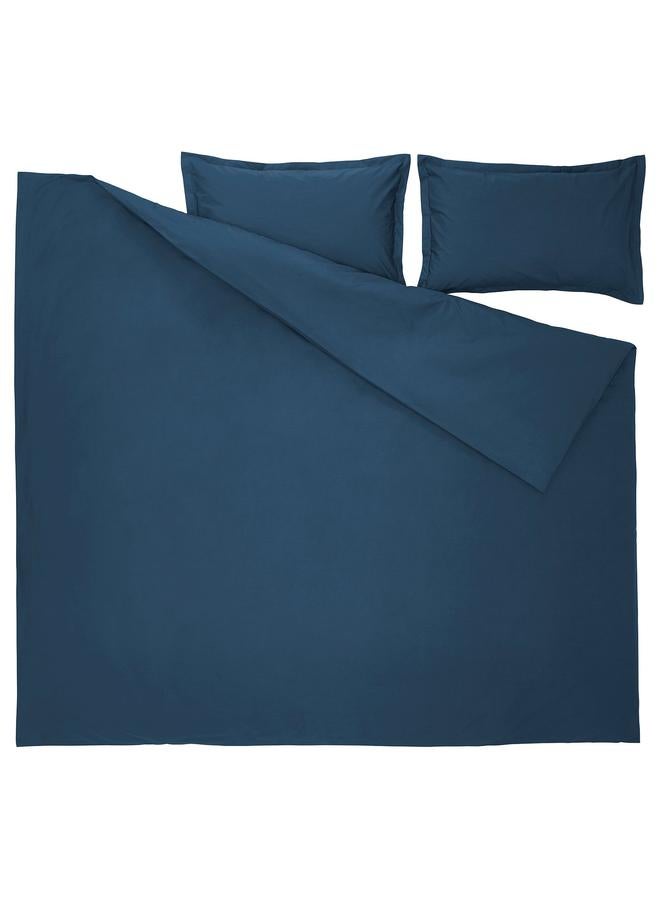 erorex Duvet cover and 2 pillowcases, dark blue, 240x220/50x80 cm - Image 5
