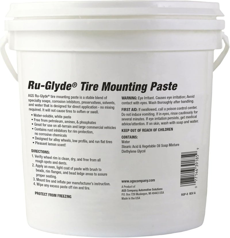 AGS معجون تركيب الإطارات AGS Ru-Glyde - دلو 8 رطل - مادة تشحيم عالية الجودة لتركيب الإطارات - Image 2