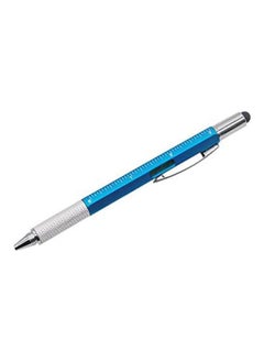 6 In 1 Metal Multi-Purpose Engineer Smart Pen With Touch Screen Stylus- Scale Ruler -Spirit Leveler -Screwdriver And Ball Blue