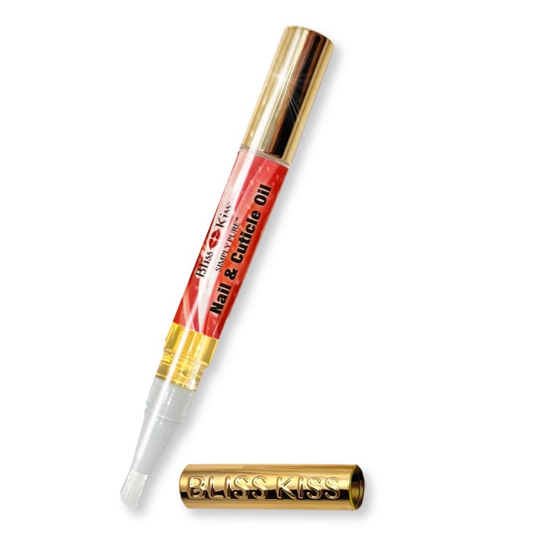 Bliss Kiss | 1 Candy Cane Fragrance | Nail Oil Cuticle Pen w/Vitamin E & Jojobaâ¤Nail Strengthener Nail Growth Serum for Brittle Peeling Breaking Thin Nails - Image 1