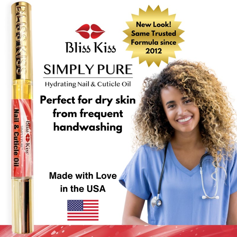 Bliss Kiss | 1 Candy Cane Fragrance | Nail Oil Cuticle Pen w/Vitamin E & Jojobaâ¤Nail Strengthener Nail Growth Serum for Brittle Peeling Breaking Thin Nails - Image 4