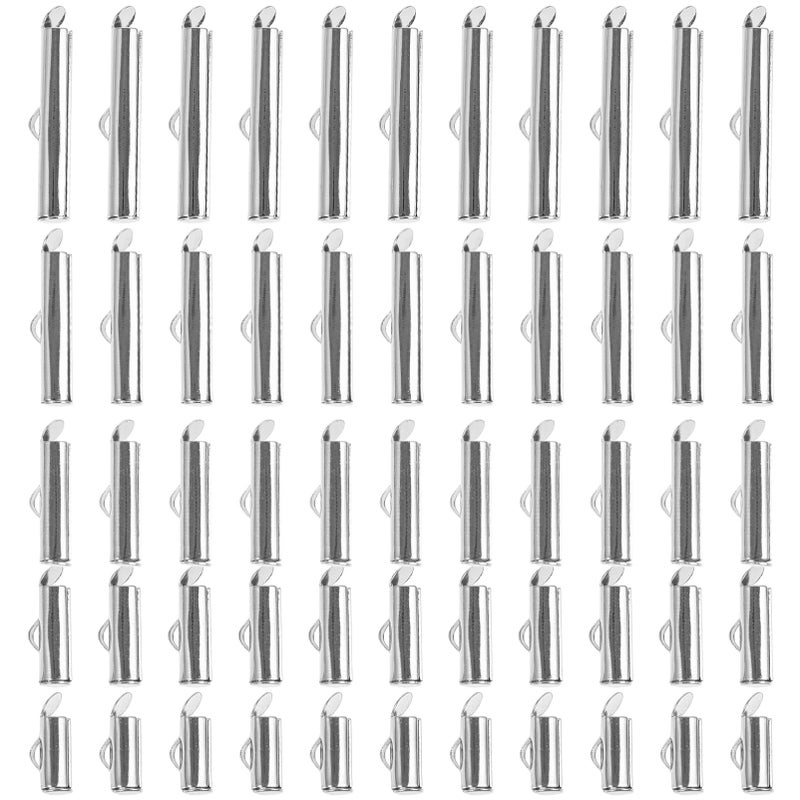 Sturdy Metal Slide On End Clasps Set 10 Piece Mixed Sizes for DIY Necklace Bracelet Making - Image 2