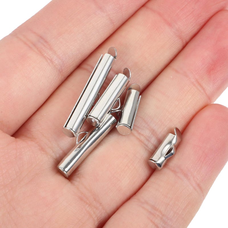 Sturdy Metal Slide On End Clasps Set 10 Piece Mixed Sizes for DIY Necklace Bracelet Making - Image 5