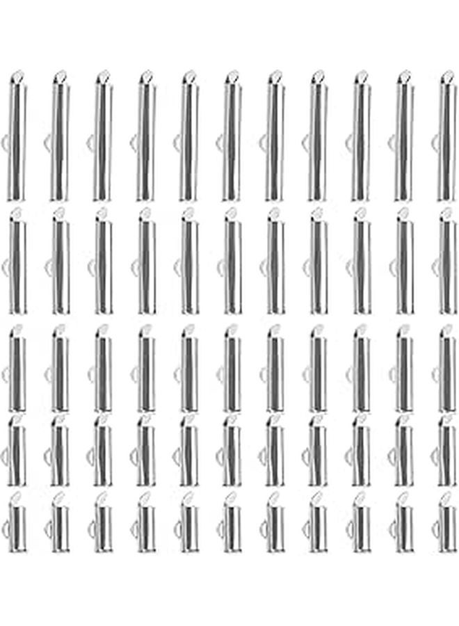 Sturdy Metal Slide On End Clasps Set 10 Piece Mixed Sizes for DIY Necklace Bracelet Making - Image 1
