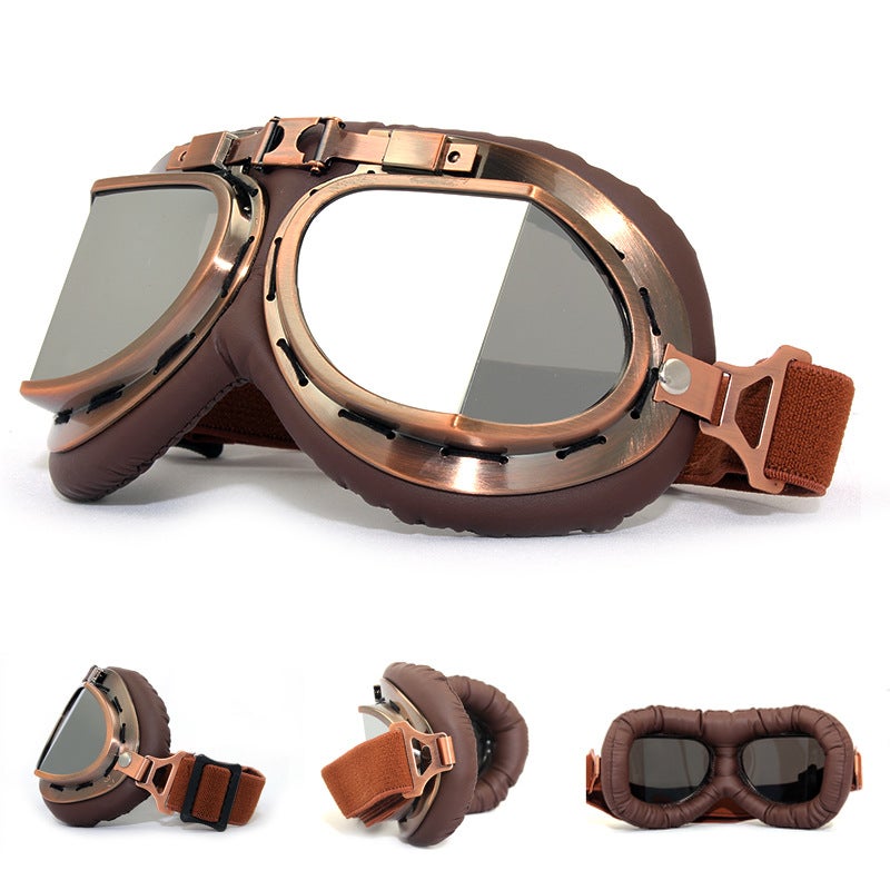 Retro Copper Motorcycle Goggles - Image 1