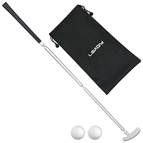 LEAGY 4-Sections Portable Best Golf Two-Way Putter Left and Right Hand, 2 Golf Balls Isolated On White Background, 1Pack Golf Bag - Image 1