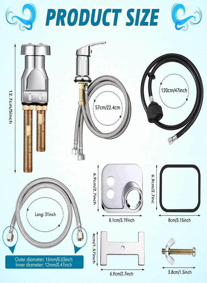 Hortsun Shampoo Bowl Vacuum Breaker Kit Shampoo Bowl Faucet Salon Sink Parts Shampoo Sink Parts for Replacement (8 Pcs) - Image 2