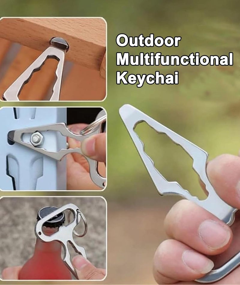 Stainless Steel Key Chain Keychain Screwdriver Easy to Carry and Use Multi Function Keychain Bottle Opener