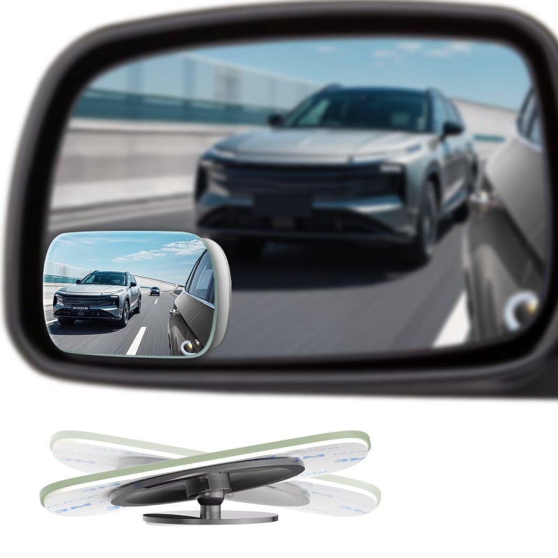 BFXM Blind Spot Mirrors 2 Pack, Frameless Side Mirror Blindspot Convex HD Glass Car Accessories, Side View Mirror Blindspot with Wide Angle Adjustable Stick for Car SUV and Trucks - Image 1