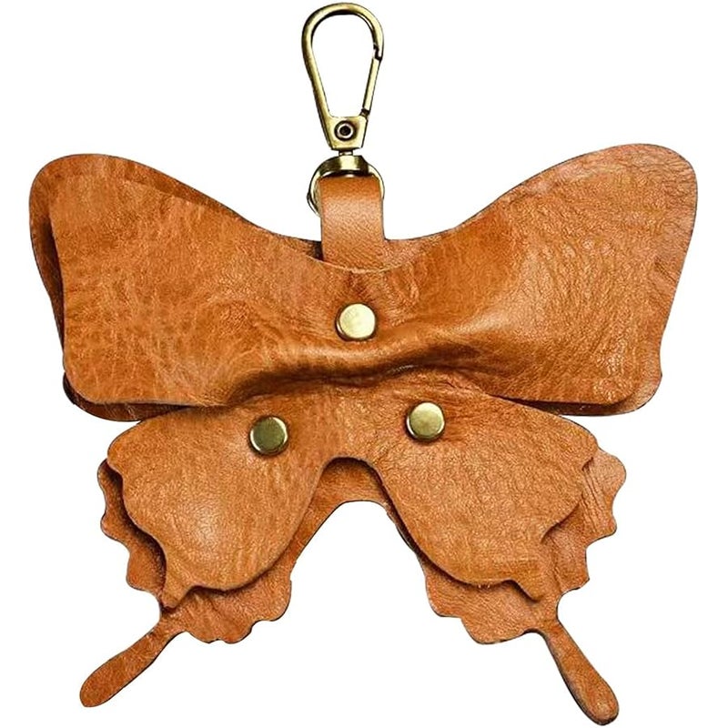 Yzikema Leather erfly Keychain, Boho erfly Women's Decorative Key Fob, Gifts For Nature Lovers And Insect Lovers - Image 1