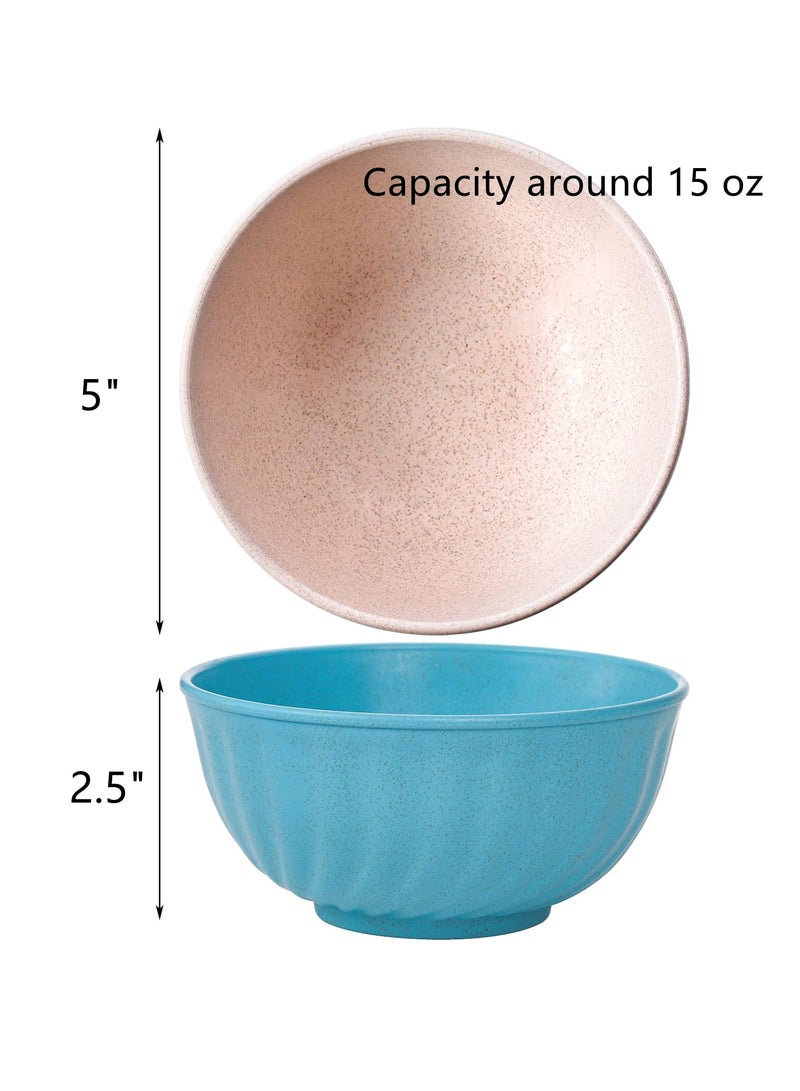 Excefore 10 Pack Wheat Straw Cereal Bowls, Lightweight Unbreakable Cereal Bowls, Suitable for, Rice, Soup Bowls, Ice Cream, Noodles (15 OZ) - Image 2