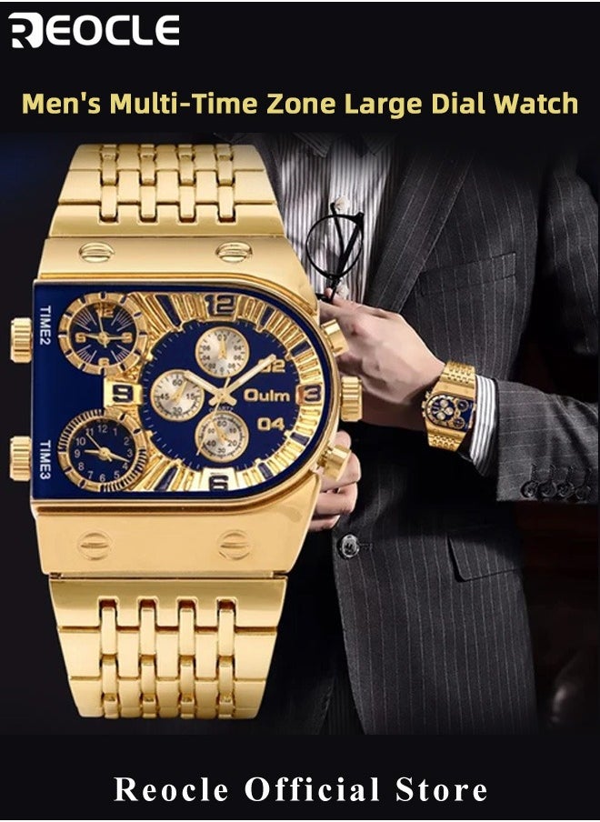 REOCLE - Men's Quartz Watches Steampunk Skeleton Automatic Mechanical Alloy Stainless Steel Watch Classic Luxury Wrist Watches for Men - Image 1