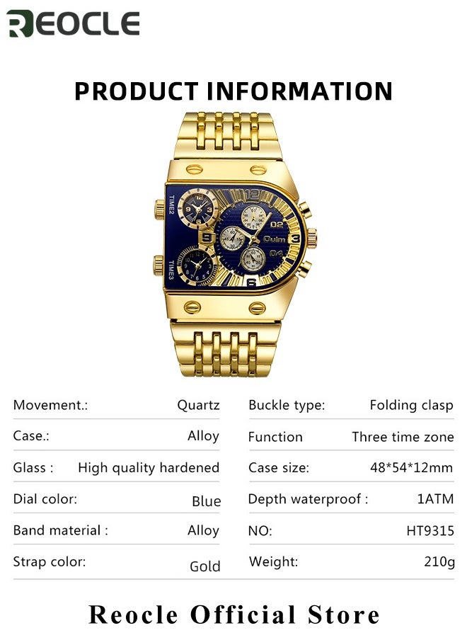 REOCLE - Men's Quartz Watches Steampunk Skeleton Automatic Mechanical Alloy Stainless Steel Watch Classic Luxury Wrist Watches for Men - Image 1