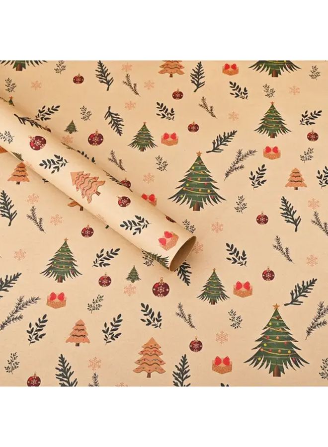 Brown Kraft Wrapping Paper 29.13x19.69 Inches Christmas Tree Red Berry Pattern Holiday Gift Wrap - Image 3