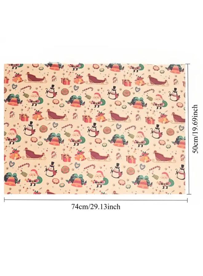 Brown Kraft Wrapping Paper 29.13x19.69 Inches Christmas Tree Red Berry Pattern Holiday Gift Wrap - Image 4
