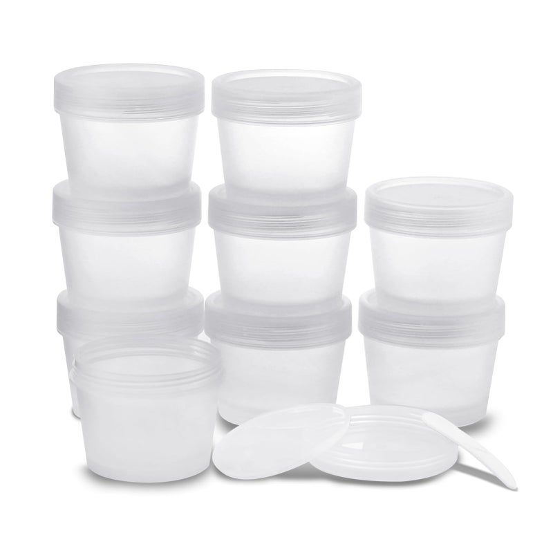LONGWAY 34oz100ml Empty Leakproof Cosmetic Pot JarsWideMouth Plastic Mask Container with Dome Lids for Beauty Products DIY Slime Making or Travel Storage MakeUpClear - Image 3