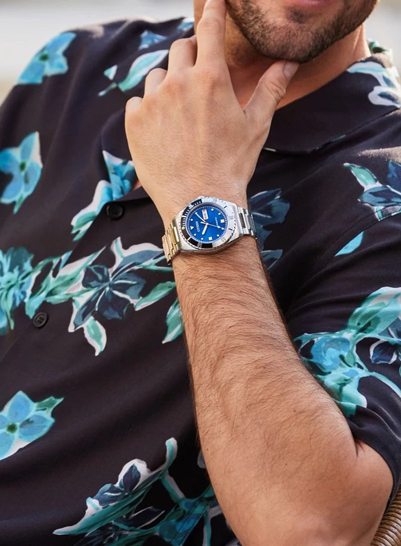 CITIZEN Sports Automatic Blue Dial Stainless Steel Men's Watch NH7530-52M - Image 5