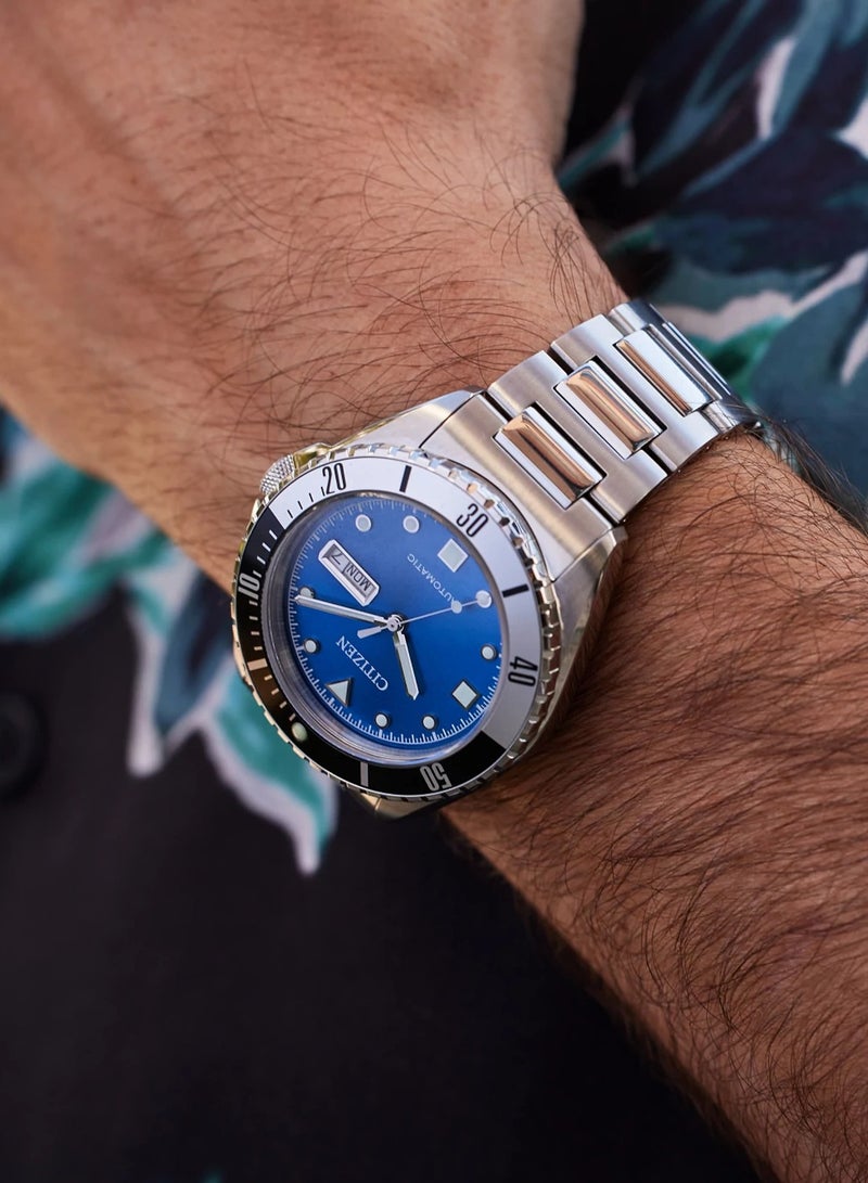 CITIZEN Sports Automatic Blue Dial Stainless Steel Men's Watch NH7530-52M - Image 4