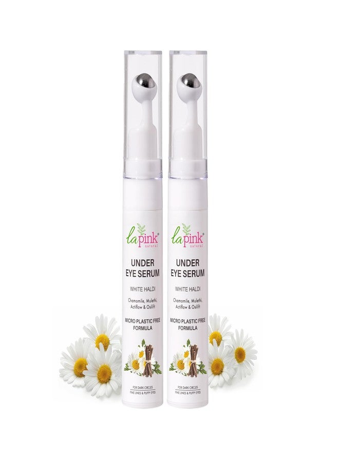La Pink Young Forever Under Eye Serum with White Haldi For Men and Women, Licorice & Vit B3 (Niacinamide) | Lightens Dark Circles, Puffy Eyes | 100% Microplastic Free Formulation 30ml (15ml x 2) - Image 1