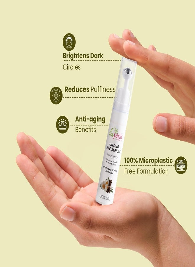 La Pink Young Forever Under Eye Serum with White Haldi For Men and Women, Licorice & Vit B3 (Niacinamide) | Lightens Dark Circles, Puffy Eyes | 100% Microplastic Free Formulation 30ml (15ml x 2) - Image 4