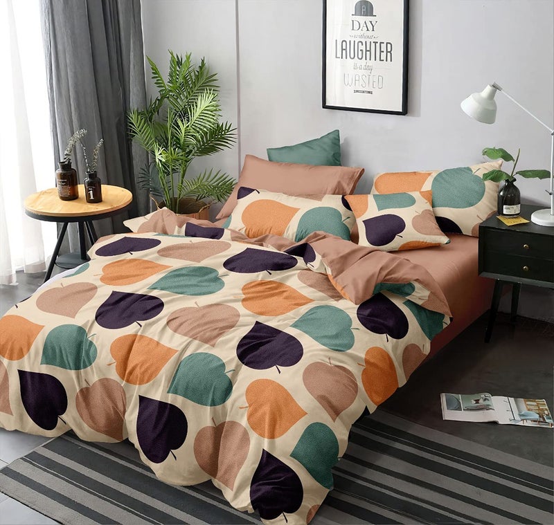 MORADO® Premium Glace Cotton 100 GSM Double Bedsheet with 2 King Size Pillow Covers (90×100 Inch, Cream) - Image 1