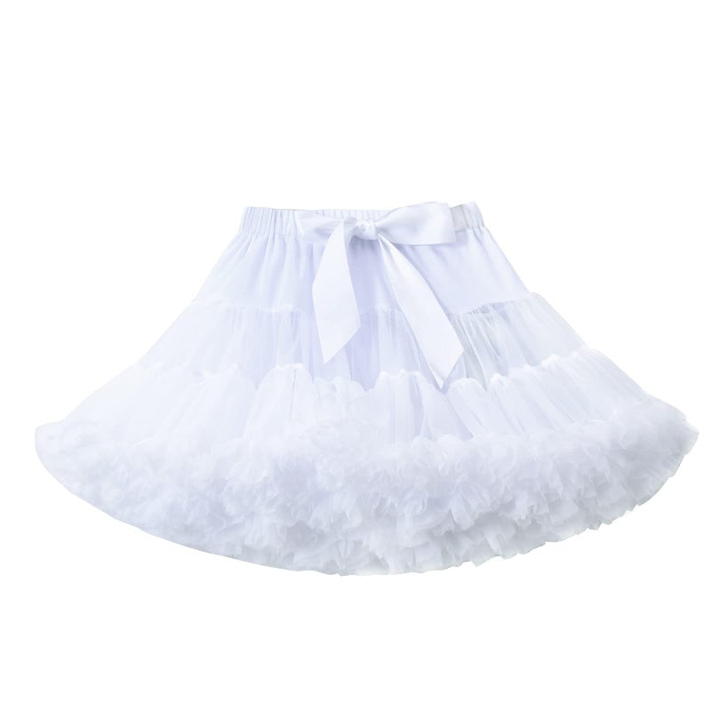 Tutu.kk Baby Girls Tutu Skirt Princess Fluffy Soft Chiffon Ballet Birthday Party Pettiskirt White XS - Image 5