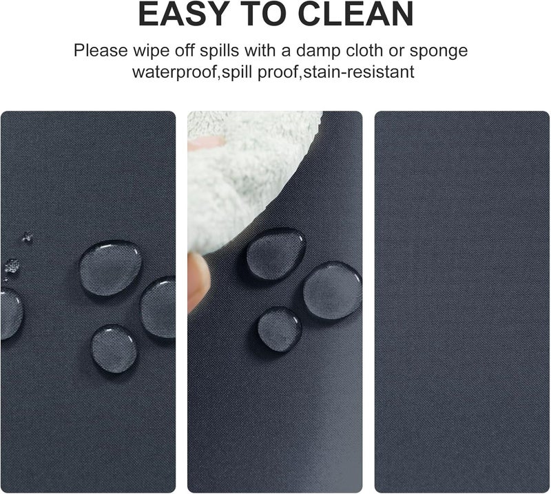 DWCN Grey Round Tablecloth, 120 cm, Stain Protection, Washable Table Linen, Waterproof Tablecloth for Dining Room, Garden, Party, Weddings or Home - Image 3