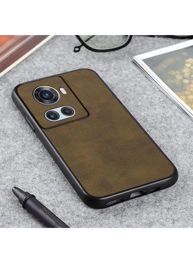 اس-توب جراب لهاتف OnePlus Ace، جراب هاتف من البولي يوريثان بفتحة دقيقة بلونين من جلد العجل - Image 2