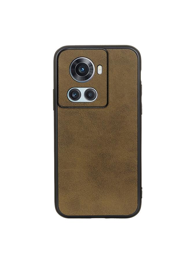 اس-توب جراب لهاتف OnePlus Ace، جراب هاتف من البولي يوريثان بفتحة دقيقة بلونين من جلد العجل - Image 1