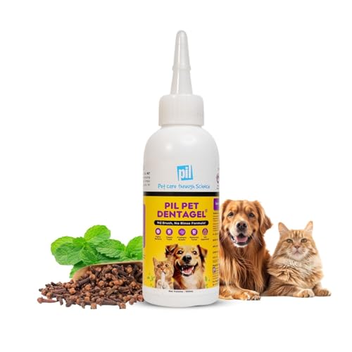 pil Pet Denta Gel Toothpaste for Dog & Cat with Mint, Green Tea Extract & Clove Oil |Fights Gum Diseases, Removes Plaque & Controls Bad Breath| Squeeze Only- No Brushing, No Rinsing (100Gm). - Image 1