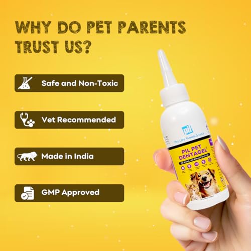 pil Pet Denta Gel Toothpaste for Dog & Cat with Mint, Green Tea Extract & Clove Oil |Fights Gum Diseases, Removes Plaque & Controls Bad Breath| Squeeze Only- No Brushing, No Rinsing (100Gm). - Image 2