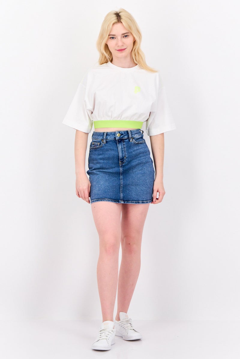 ESPRIT Women Crew Neck Graphic Print Blouse, White - Image 4